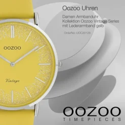 Oozoo Damen Armbanduhr Vintage C20128 Analog Leder gelb UOC20128