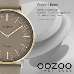 Oozoo Damen Armbanduhr Vintage C20130 Analog Leder braun UOC20130