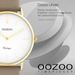 Oozoo Damen Armbanduhr Vintage C20220 Analog Leder braun UOC20220