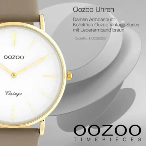 Oozoo Damen Armbanduhr Vintage C20220 Analog Leder braun UOC20220