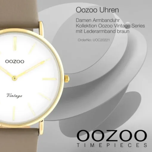 Oozoo Damen Armbanduhr Vintage C20221 Analog Leder braun UOC20221