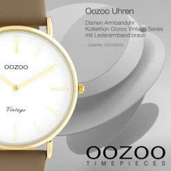 Oozoo Damen Armbanduhr Vintage C20222 Analog Leder braun UOC20222