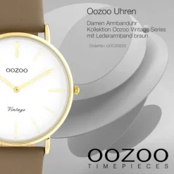 Oozoo Damen Armbanduhr Vintage C20223 Analog Leder braun UOC20223
