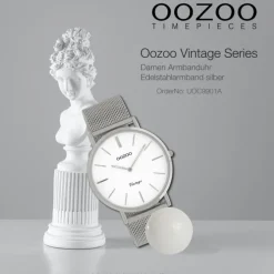 Oozoo Damen Armbanduhr Vintage Series C9901A Analog Edelstahl silber UOC9901A