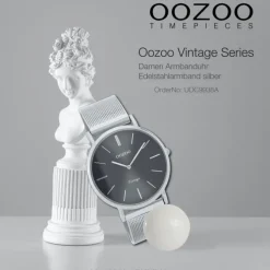 Oozoo Damen Armbanduhr Vintage Series C9938A Analog Edelstahl silber UOC9938A