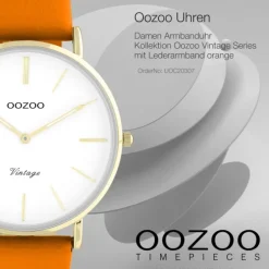 Oozoo Damen Armbanduhr Vintage Series C20307 Analog Leder orange UOC20307