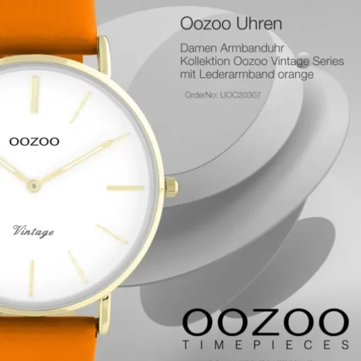 Oozoo Damen Armbanduhr Vintage Series C20307 Analog Leder orange UOC20307