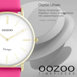 Oozoo Damen Armbanduhr Vintage Series C20309 Analog Leder pink UOC20309