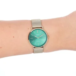 Oozoo Damen Armbanduhr Vintage Series Analog Metall Mesh gold UOC20296