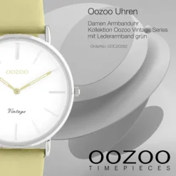 Oozoo Damen Armbanduhr Vintage Series Analog Leder grün UOC20282