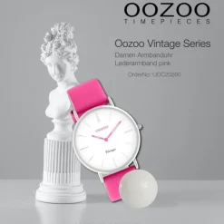 Oozoo Damen Armbanduhr Vintage Series Analog Leder pink UOC20280