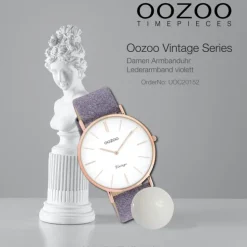 Oozoo Damen Armbanduhr Vintage C20152 Analog Leder violette UOC20152