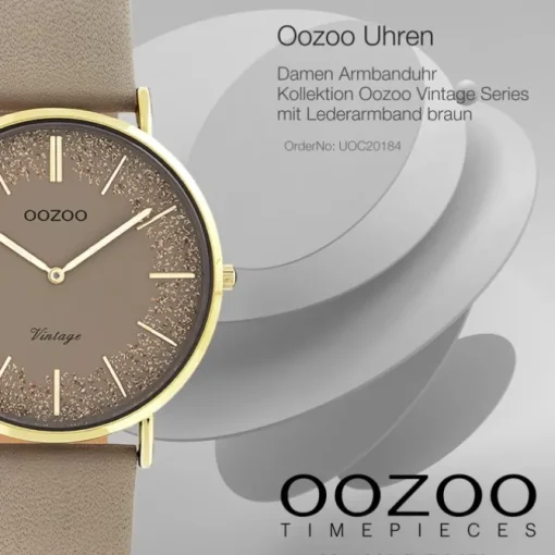 Oozoo Damen Armbanduhr Vintage Series Analog Leder braun UOC20184