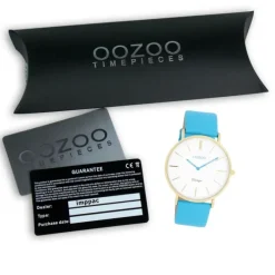 Oozoo Damen Armbanduhr Vintage Analog Leder blau UOC20315