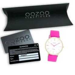 Oozoo Damen Armbanduhr Vintage Analog Leder pink UOC20319