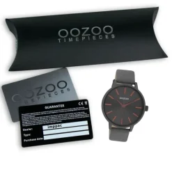 Oozoo Damen Armbanduhr Vintage Analog Leder dunkelgrau UOC10876