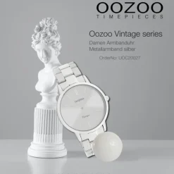 Oozoo Damen Armbanduhr Vintage Series Analog Metall silber UOC20027