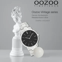 Oozoo Damen Armbanduhr Vintage Series Analog Metall silber UOC20031