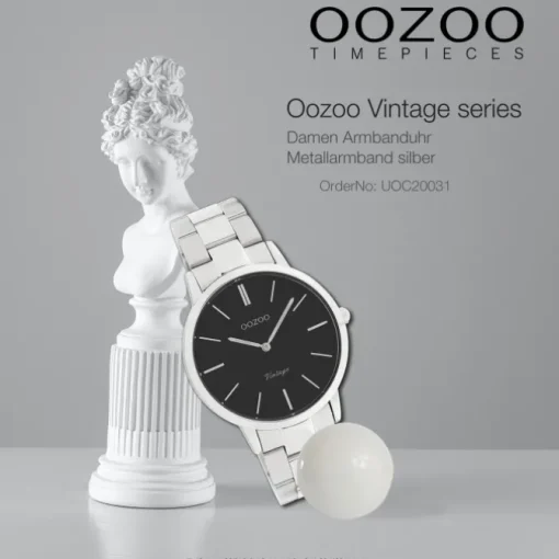 Oozoo Damen Armbanduhr Vintage Series Analog Metall silber UOC20031