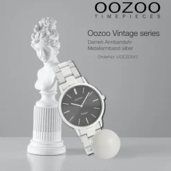 Oozoo Damen Armbanduhr Vintage Series Analog Metall silber UOC20042