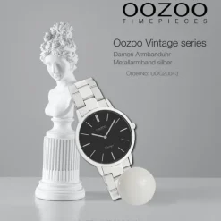 Oozoo Damen Armbanduhr Vintage Series Analog Metall silber UOC20043