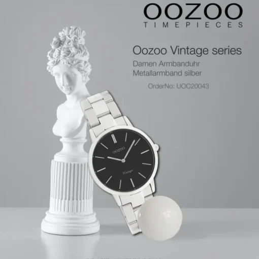 Oozoo Damen Armbanduhr Vintage Series Analog Metall silber UOC20043