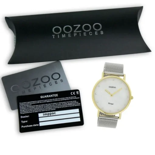 Oozoo Damen Armbanduhr Vintage Series Analog Metall silber UOC20115