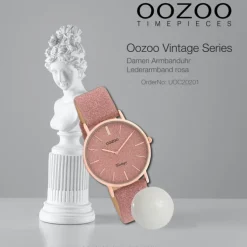 Oozoo Damen Armbanduhr Vintage Series C20201 Analog Leder rosa UOC20201