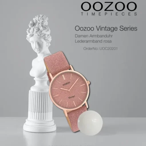 Oozoo Damen Armbanduhr Vintage Series C20201 Analog Leder rosa UOC20201