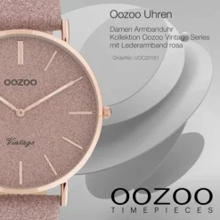 Oozoo Damen Armbanduhr Vintage Series Analog Leder rosa UOC20161