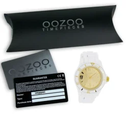 Oozoo Damen Armbanduhr Vintage Series Analog Silikon weiß UOC5063A