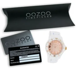 Oozoo Damen Armbanduhr Vintage Series Analog Silikon weiß UOC5064A