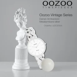 Oozoo Damen Armbanduhr Vintage Series Analog Metall silber UOC20355