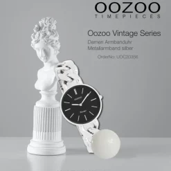 Oozoo Damen Armbanduhr Vintage Series Analog Metall silber UOC20356