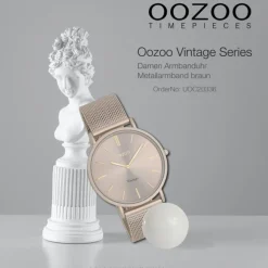Oozoo Damen Armbanduhr Vintage Series Analog Metall braun UOC20336
