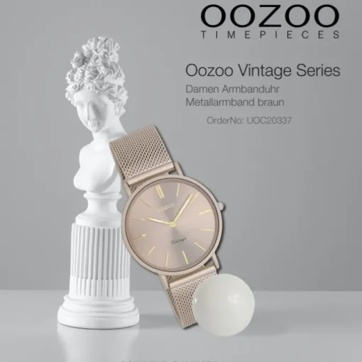 Oozoo Damen Armbanduhr Vintage Series Analog Metall braun UOC20337