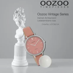 Oozoo Damen Armbanduhr Vintage Series Analog Leder rosa UOC9812A