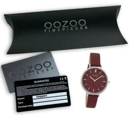 Oozoo Damen Armbanduhr Vintage Series Analog Leder rot UOC9815A