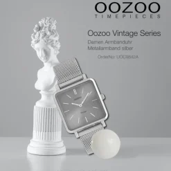 Oozoo Damen Armbanduhr Vintage Series Analog Metall silber UOC9842A