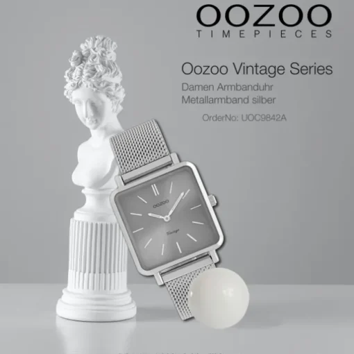 Oozoo Damen Armbanduhr Vintage Series Analog Metall silber UOC9842A