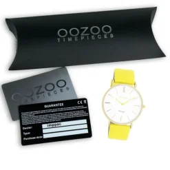 Oozoo Damen Armbanduhr Vintage Analog Leder gelb UOC20317