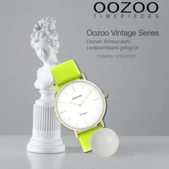 Oozoo Damen Armbanduhr Vintage Series C20305 Analog Leder gelbgrün UOC20305