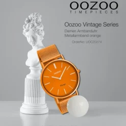 Oozoo Damen Armbanduhr Vintage Series C20274 Analog Metall Mesh orange UOC20274