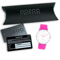 Oozoo Damen Armbanduhr Vintage Analog Leder pink UOC20314