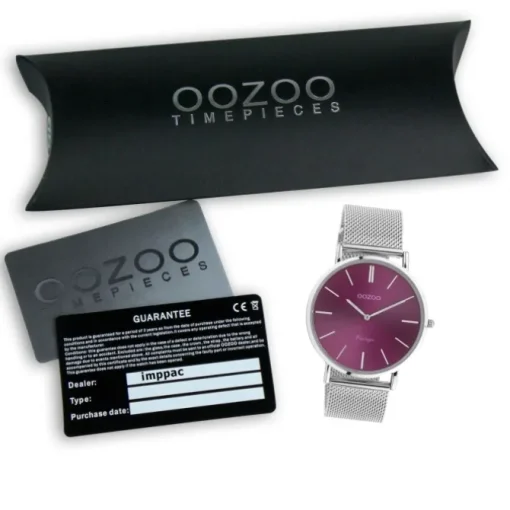 Oozoo Damen Armbanduhr Vintage Analog Metall silber UOC10870