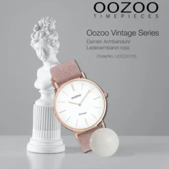 Oozoo Damen Armbanduhr Vintage C20150 Analog Leder rosa UOC20150