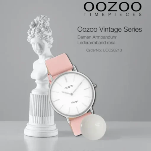 Oozoo Damen Armbanduhr Vintage C20210 Analog Leder rosa UOC20210