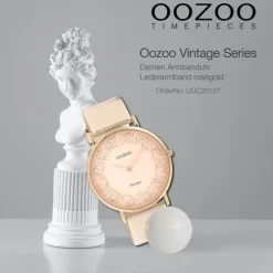 Oozoo Damen Armbanduhr Vintage C20127 Analog Leder roségold UOC20127