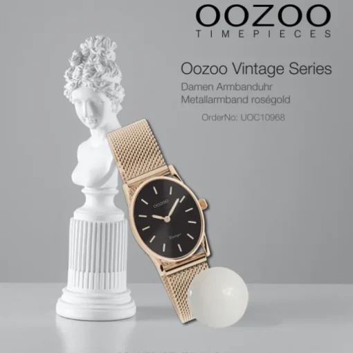 Oozoo Damen Armbanduhr Vintage Series C10968 Analog Metall Mesh rosé UOC10968