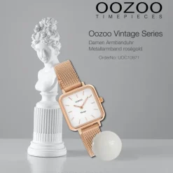 Oozoo Damen Armbanduhr Vintage Series C10971 Analog Metall Mesh rosé UOC10971